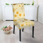Flower Bee Pattern Print Dining Chair Slipcover