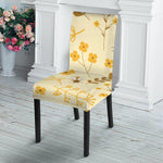 Flower Bee Pattern Print Dining Chair Slipcover