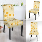 Flower Bee Pattern Print Dining Chair Slipcover
