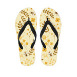 Flower Bee Pattern Print Flip Flops