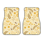 Flower Bee Pattern Print Front Car Floor Mats