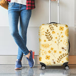 Flower Bee Pattern Print Luggage Cover