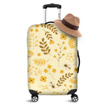 Flower Bee Pattern Print Luggage Cover