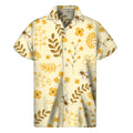 Flower Bee Pattern Print Men's Short Sleeve Shirt