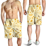 Flower Bee Pattern Print Men's Shorts