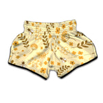 Flower Bee Pattern Print Muay Thai Boxing Shorts