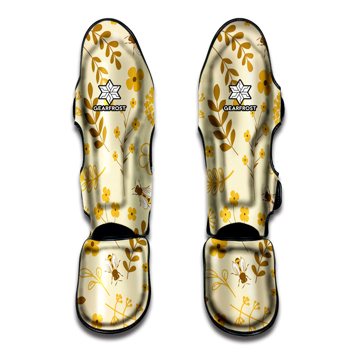 Flower Bee Pattern Print Muay Thai Shin Guard