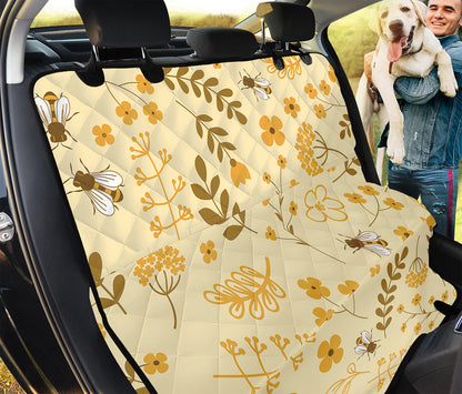 Flower Bee Pattern Print Pet Car Back Seat Cover
