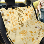 Flower Bee Pattern Print Pet Car Back Seat Cover