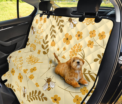 Flower Bee Pattern Print Pet Car Back Seat Cover