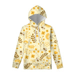 Flower Bee Pattern Print Pullover Hoodie