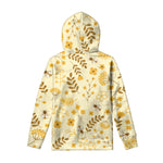 Flower Bee Pattern Print Pullover Hoodie