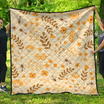 Flower Bee Pattern Print Quilt