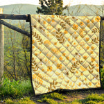 Flower Bee Pattern Print Quilt