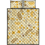 Flower Bee Pattern Print Quilt Bed Set
