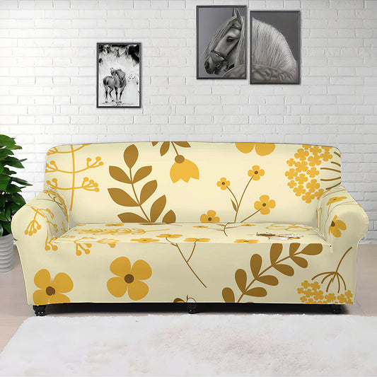 Flower Bee Pattern Print Sofa Cover