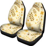Flower Bee Pattern Print Universal Fit Car Seat Covers