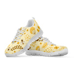 Flower Bee Pattern Print White Sneakers