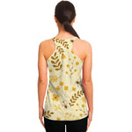 Flower Bee Pattern Print Women's Racerback Tank Top