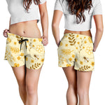 Flower Bee Pattern Print Women's Shorts