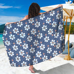 Flower Denim Jeans Pattern Print Beach Sarong Wrap