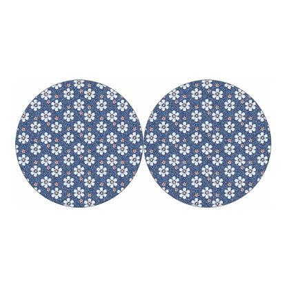 Flower Denim Jeans Pattern Print Car Coasters