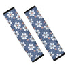 Flower Denim Jeans Pattern Print Car Seat Belt Covers