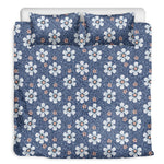 Flower Denim Jeans Pattern Print Duvet Cover Bedding Set