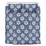 Flower Denim Jeans Pattern Print Duvet Cover Bedding Set