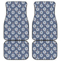 Flower Denim Jeans Pattern Print Front and Back Car Floor Mats