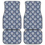 Flower Denim Jeans Pattern Print Front and Back Car Floor Mats