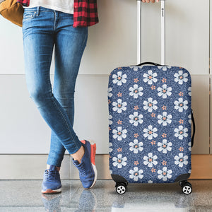 Flower Denim Jeans Pattern Print Luggage Cover