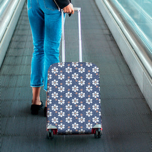 Flower Denim Jeans Pattern Print Luggage Cover