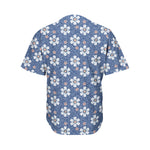 Flower Denim Jeans Pattern Print Men's Baseball Jersey