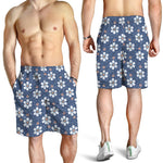 Flower Denim Jeans Pattern Print Men's Shorts