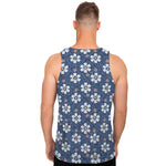 Flower Denim Jeans Pattern Print Men's Tank Top