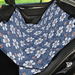 Flower Denim Jeans Pattern Print Pet Car Back Seat Cover