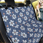 Flower Denim Jeans Pattern Print Pet Car Back Seat Cover