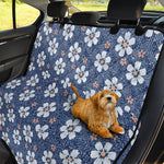 Flower Denim Jeans Pattern Print Pet Car Back Seat Cover