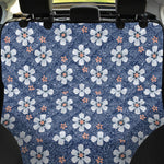 Flower Denim Jeans Pattern Print Pet Car Back Seat Cover