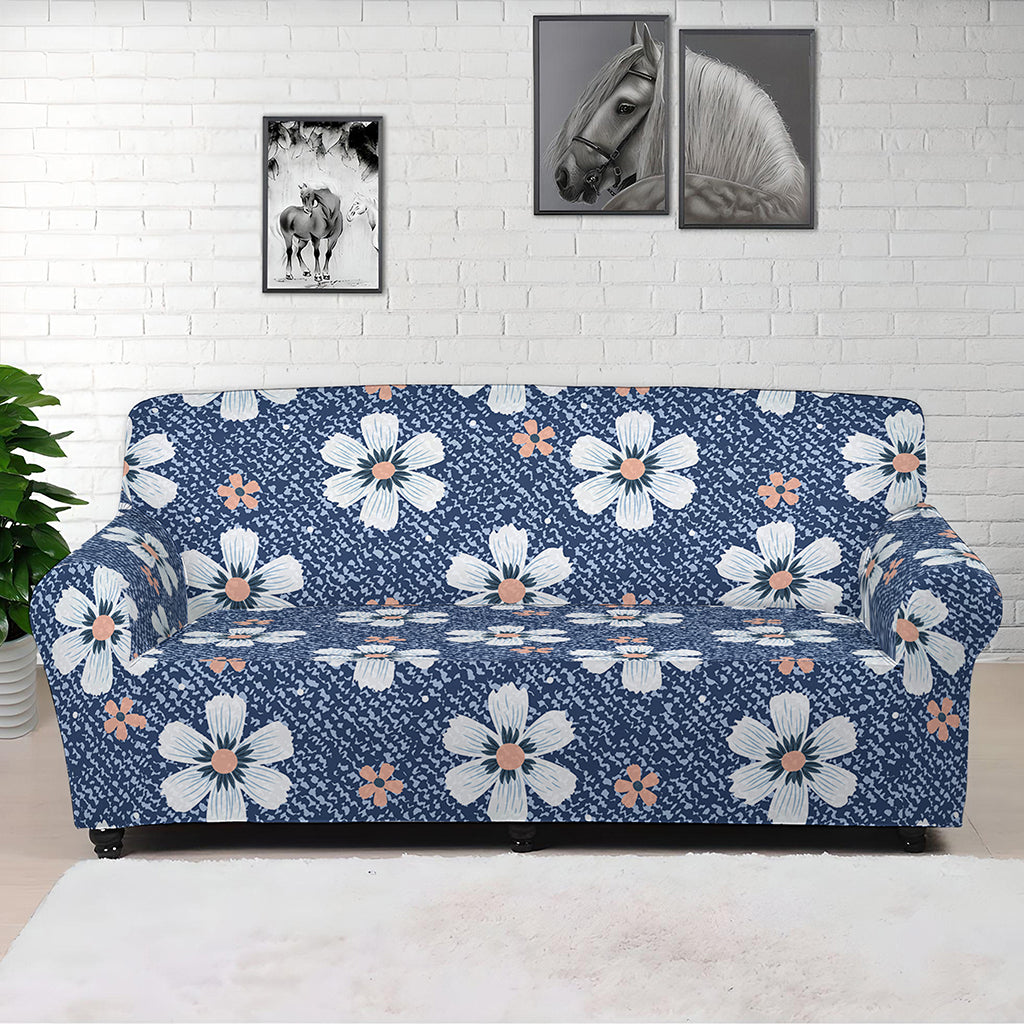Flower Denim Jeans Pattern Print Sofa Cover