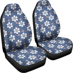 Flower Denim Jeans Pattern Print Universal Fit Car Seat Covers