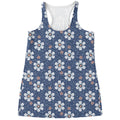 Flower Denim Jeans Pattern Print Women's Racerback Tank Top