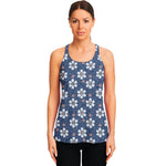 Flower Denim Jeans Pattern Print Women's Racerback Tank Top