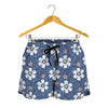 Flower Denim Jeans Pattern Print Women's Shorts