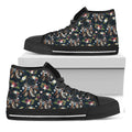 Flower Dream Catcher Pattern Print Black High Top Sneakers