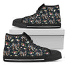 Flower Dream Catcher Pattern Print Black High Top Shoes