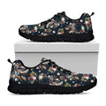 Flower Dream Catcher Pattern Print Black Running Shoes