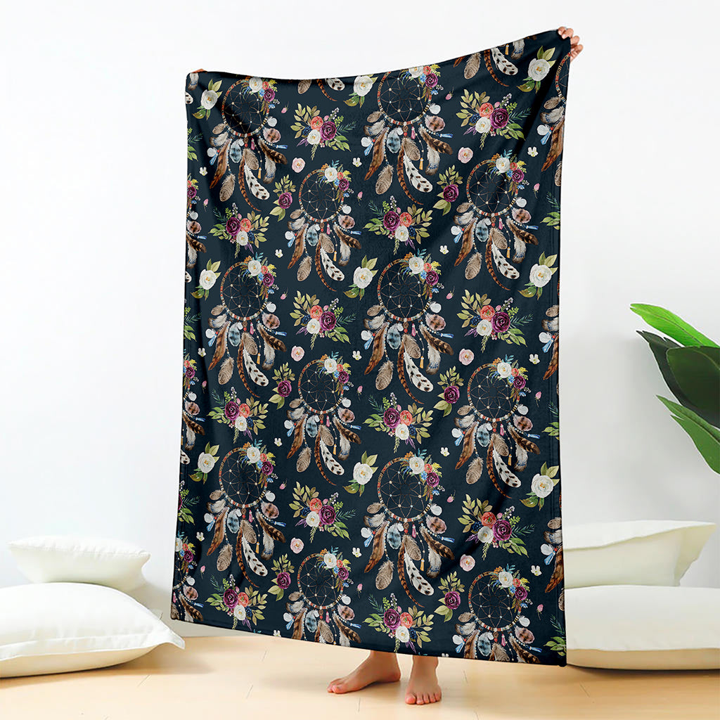 Flower Dream Catcher Pattern Print Blanket