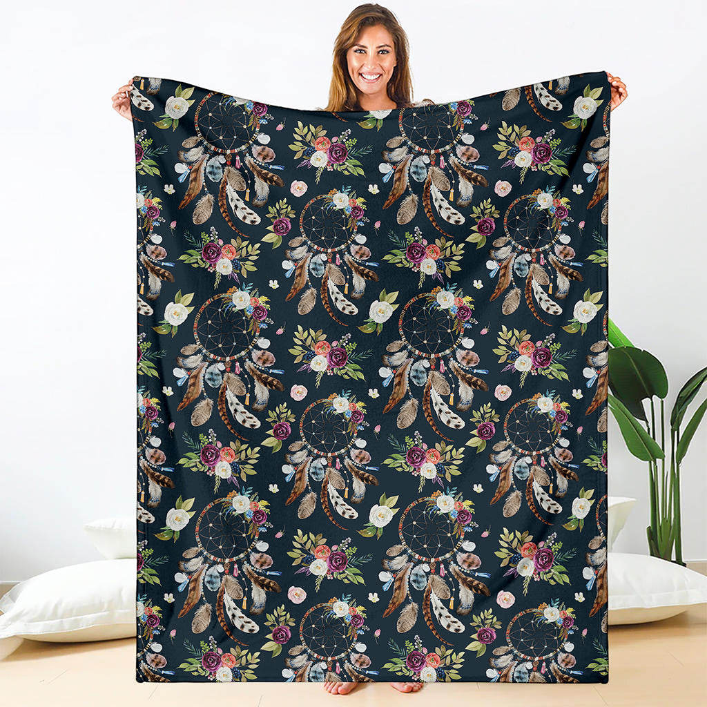 Flower Dream Catcher Pattern Print Blanket